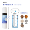 Kit 4 filtros y membrana 75 GPD en linea osmosis inversa MOON75 LINE