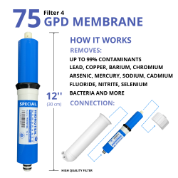 Jeux 4 filtres + membrane 75 GPD osmose inverse NT03
