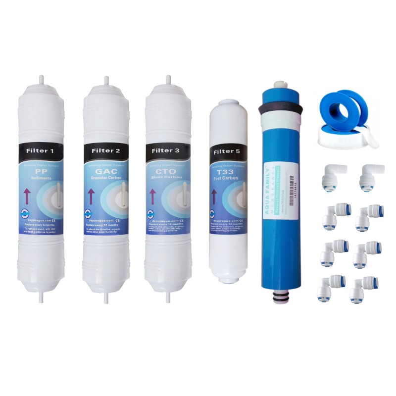 membrana + 4 filtros osmosis inversa compatible HIDROSALUD HIDROPUR