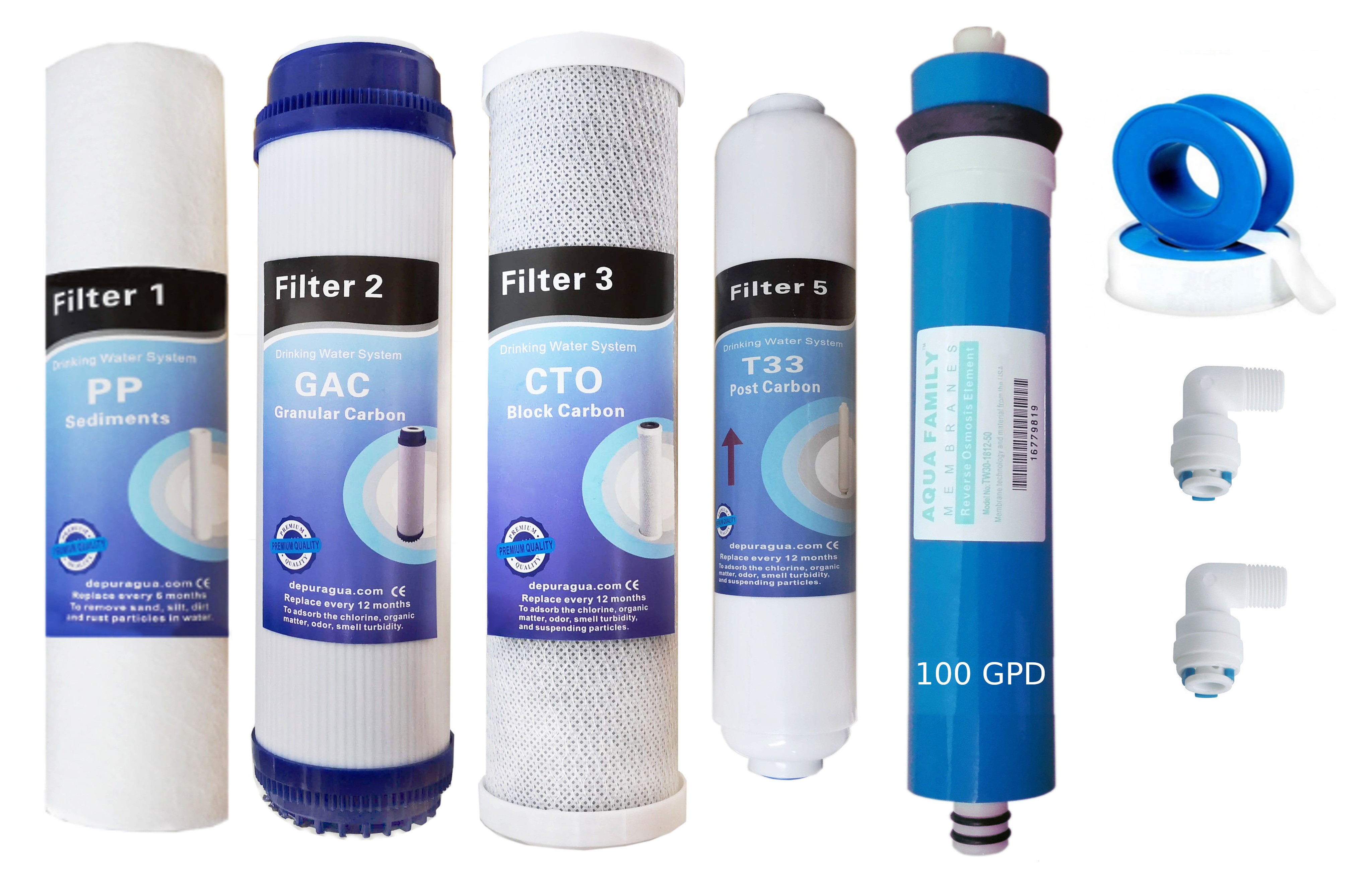 Ricambi osmosi inversa filtri e membrana 100 GPD - WWW.